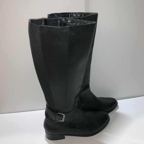 Women's Fashion LEATHER Knee High Riding Boots - 7 - Picture 3 of 7